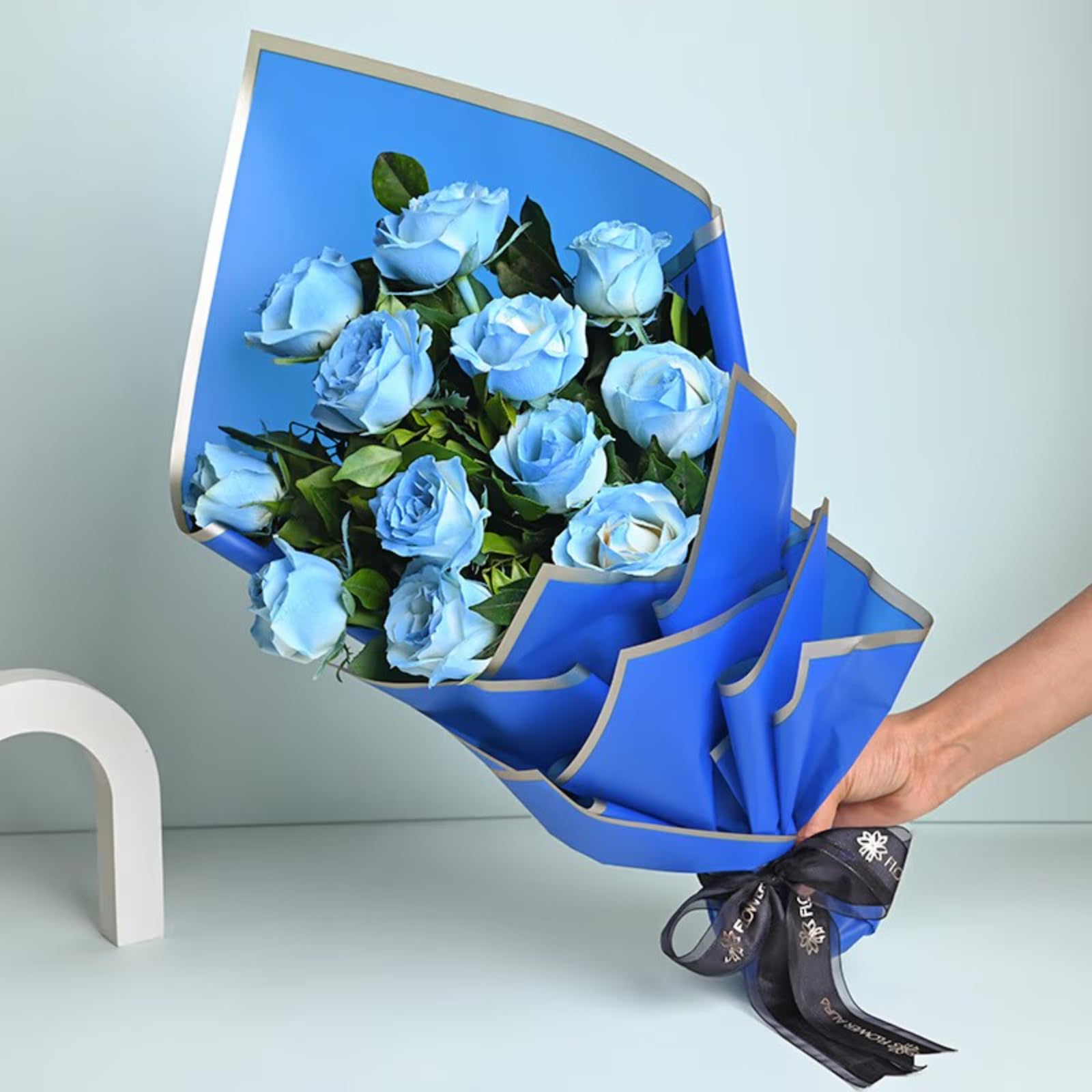 FlowerAura Premium Fresh Live Flower Bouquet of 12 Blue Spray Roses For Birthday & Anniversary Gift, Wedding Gift, Mother's Day Gift, Love & Romance Gift, Father's Day Gift (Same Day Delivery)-image-21