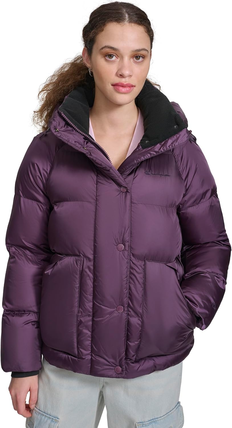 Champion womens Quilted Mid-weight Puffer Jacket With Hood