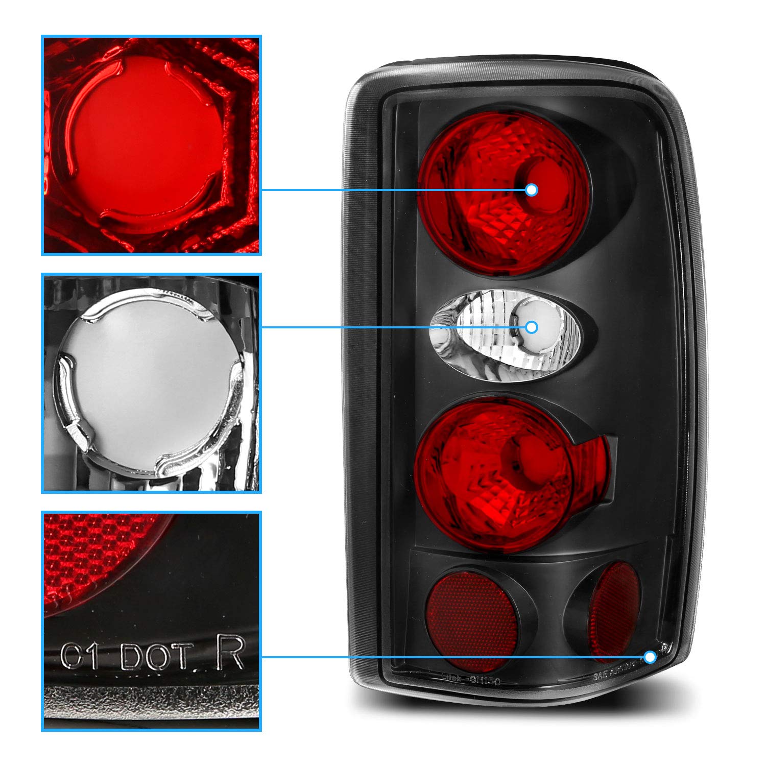 【美品】サバーバン LEDスモークブラック テールランプ 4点セット シボレー タホ サバーバン LED スモークレンズ テールランプ