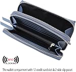 RFID Crossbody Wallet Wristlet Purse avec poche de téléphone pour les femmes en cuir végétalien...