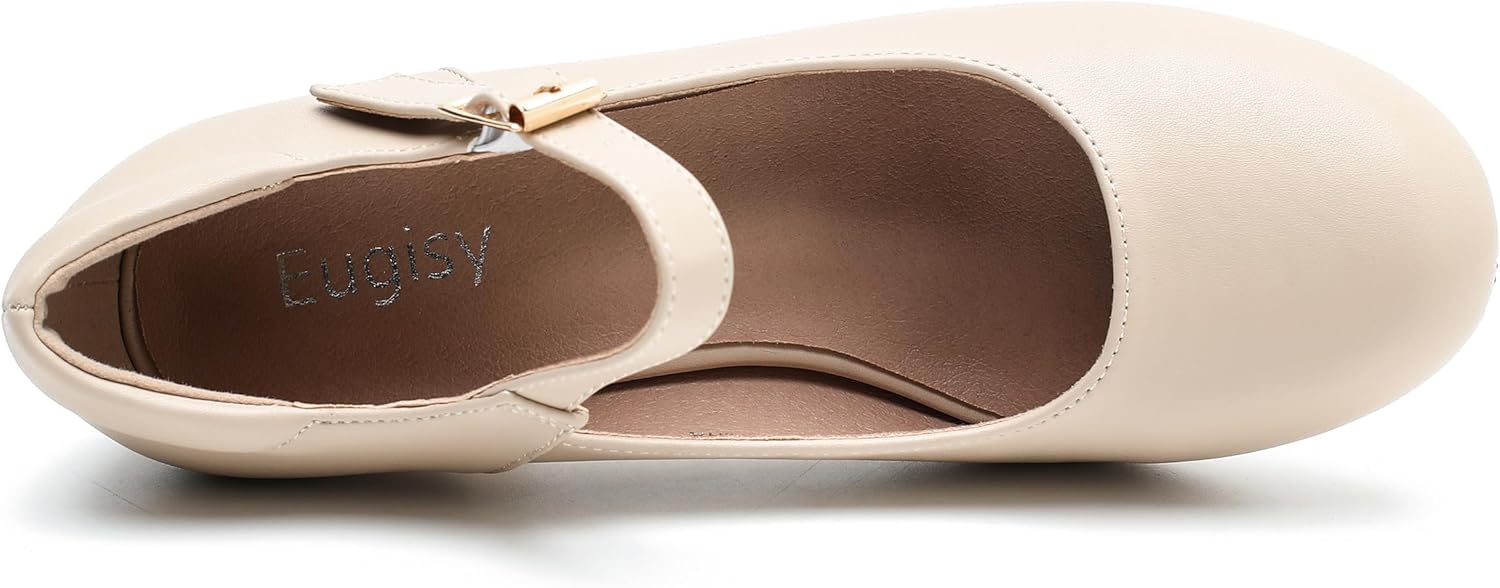 Women's Mary Jane Shoes Low Block Heel Ankle Strap Closed Round Toe Pumps Dress Wedding Office Work Church Shoes - Image 4