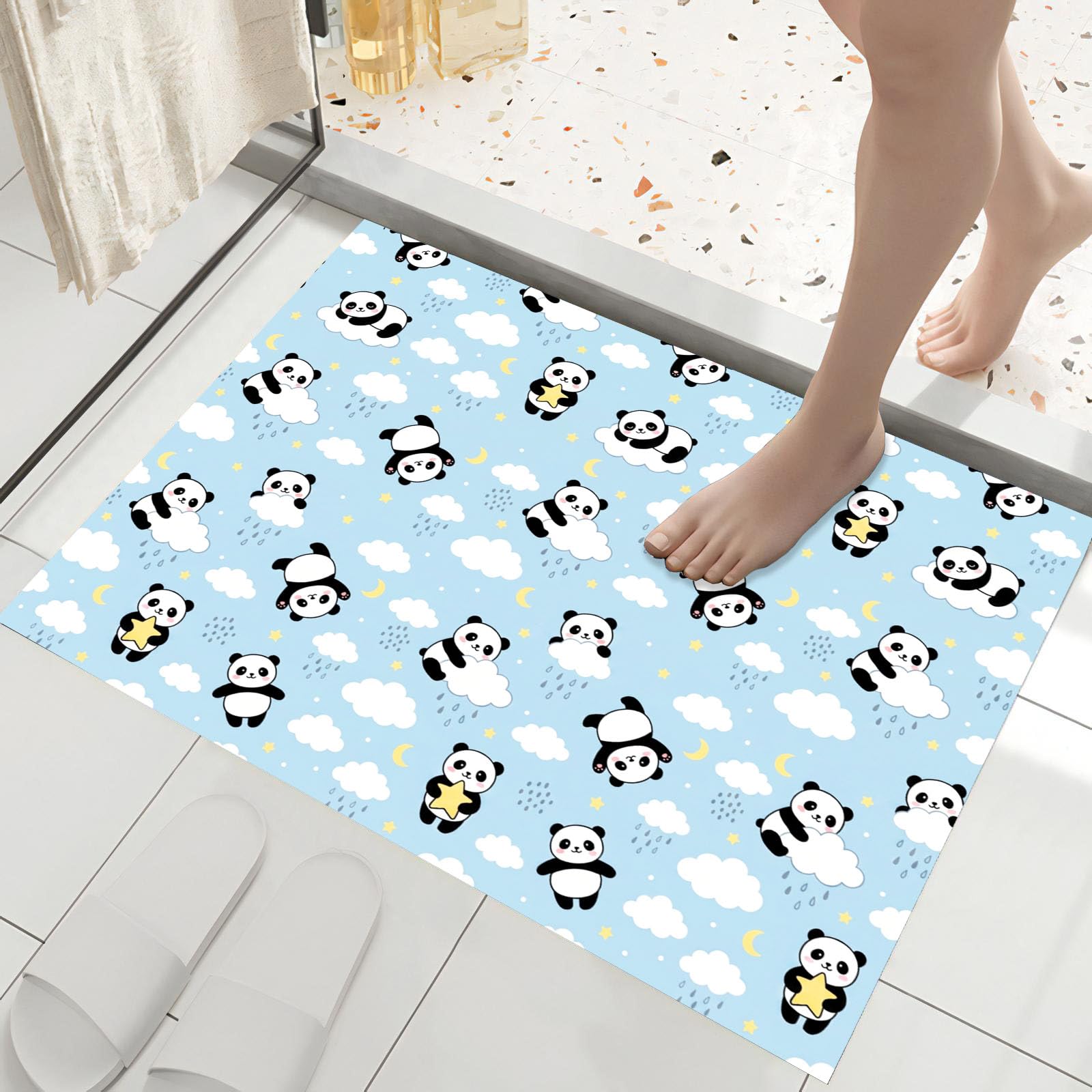Paillasson bienvenue panda pour créer une ambiance douce dans la chambre