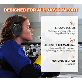 PROHEAR Upgraded Gel Ear Pads for Walker\'s Razor Compact Electronic Youth Women\'s Muffs, Comfortable and Soft Replacement Gel Ear Cups with Sealed Bottom Shell