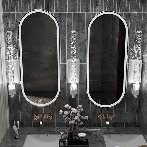 Miniatura 2 de Apliques de pared de columna de burbujas de cristal, modernos accesorios de pared de lujo, lámpara de pared cromada para interiores, iluminación de