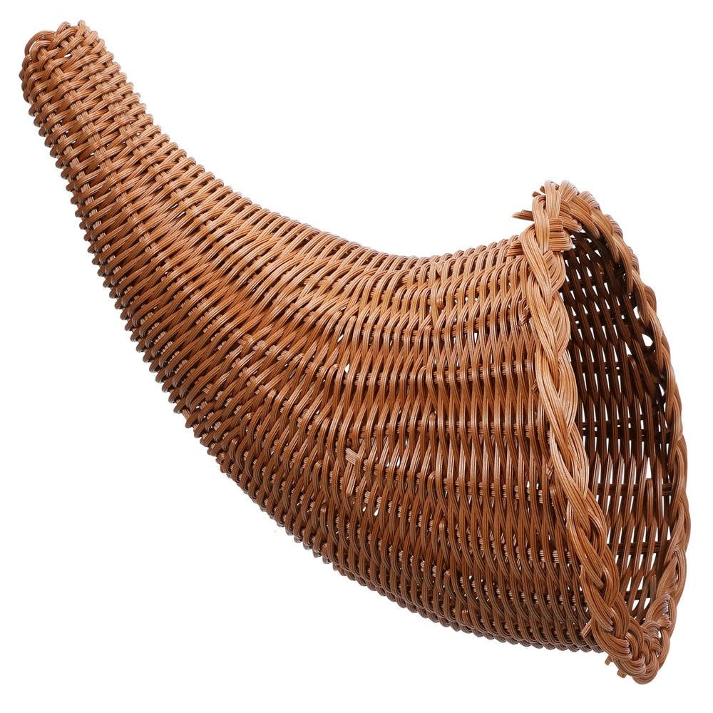 Cesta pequeña de cornucopia para organizar pan y frutas sin ocupar espacio