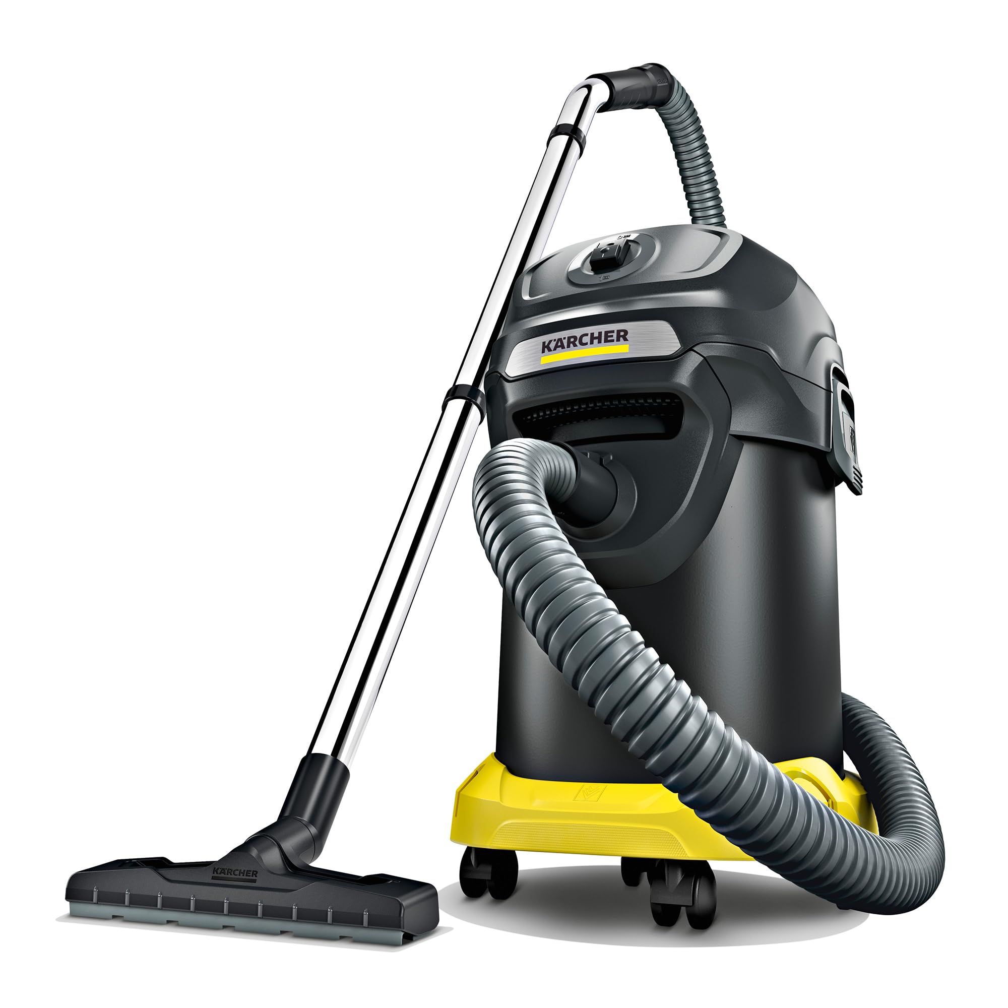 KÄRCHER Aspirador de Cenizas AD 4 Premium, Potencia: 600 W, depósito metálico: 17 l, Tubo de aspiración: 1,7 m, Limpieza de Filtro integrada, Filtro Plano Plisado