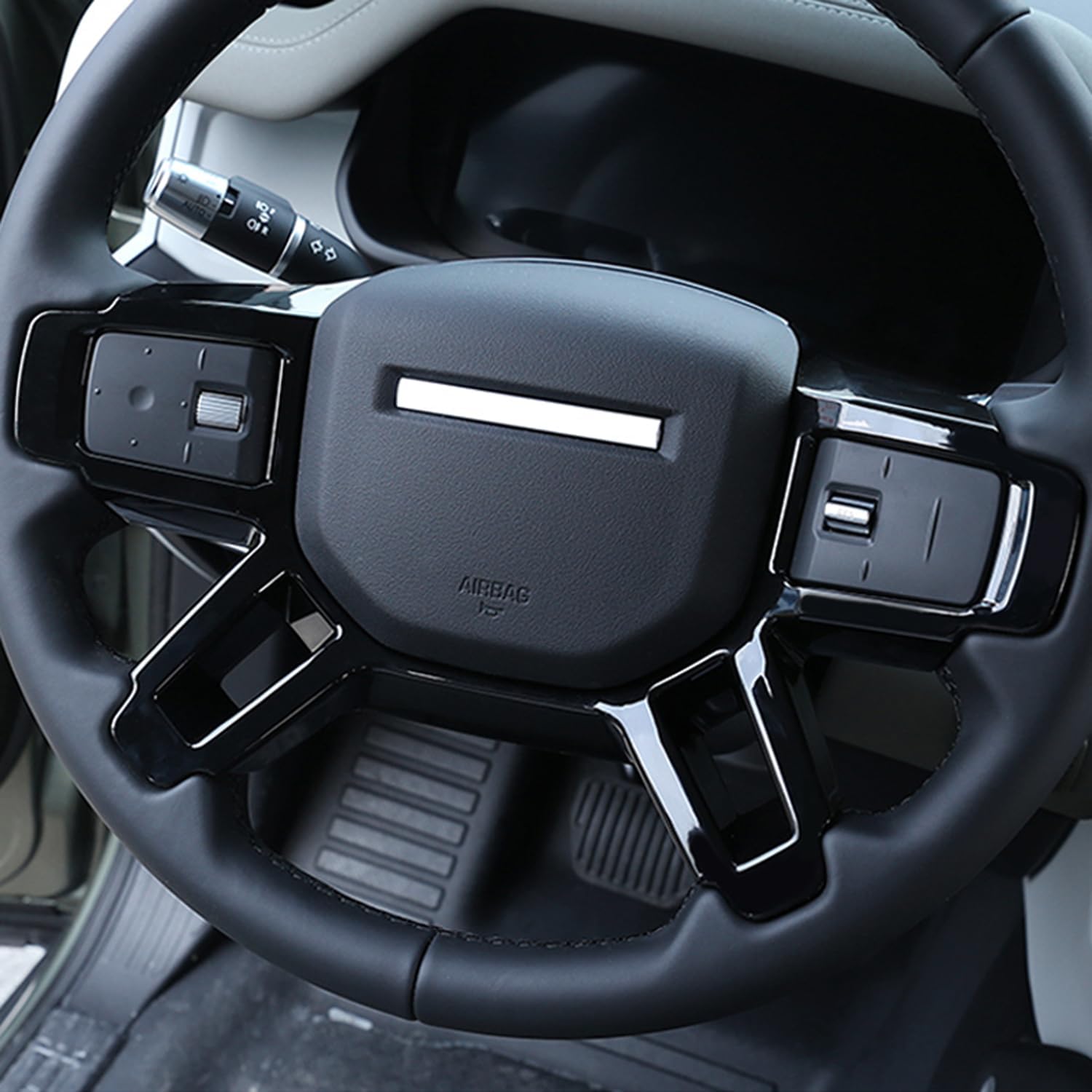 ITrims for Land Rover Defender 2020-2024 Car Accessories Interior Steering Button Cover Trim Center Console Cover Styling Decoration Sticker ABS Black 1PC
