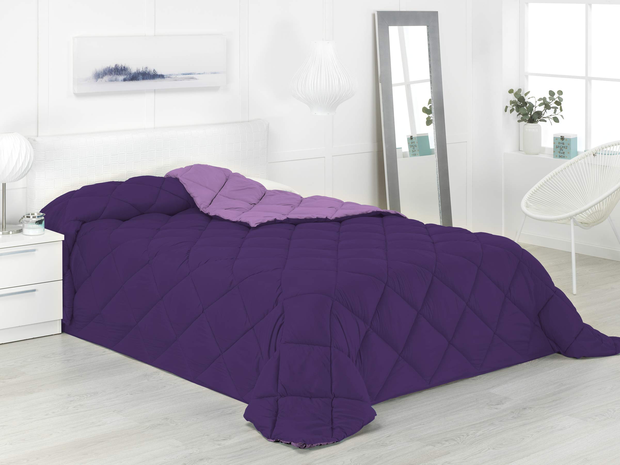 Boncasa - Xtreme 400 - Edredón nórdico de 400 g, Bicolor (Lila y Rosa, Cama 135/150-240 x 270 cm)
