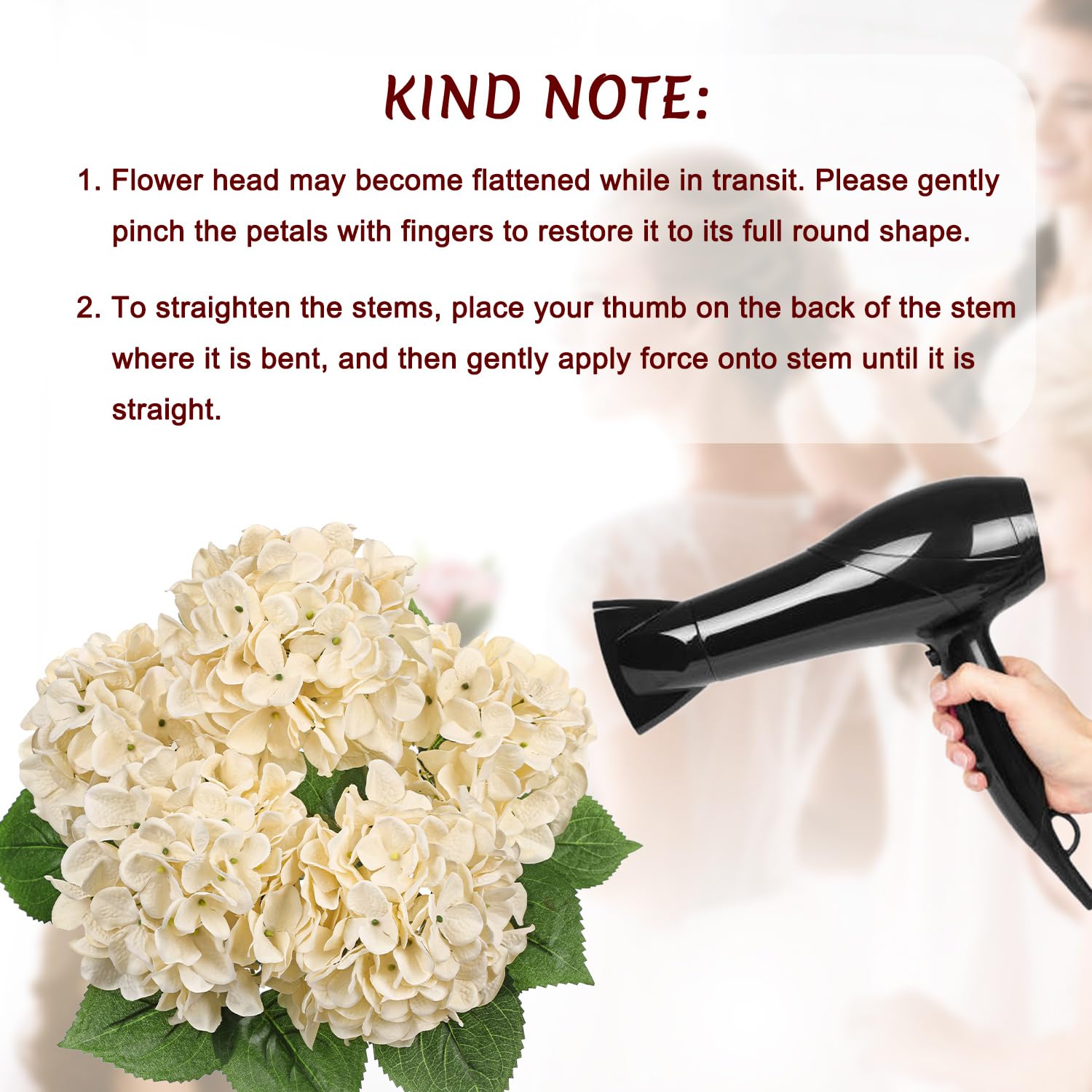 Hollyone Pale Yellow Hydrangeas Bunch Artificial Flowers - Image 3