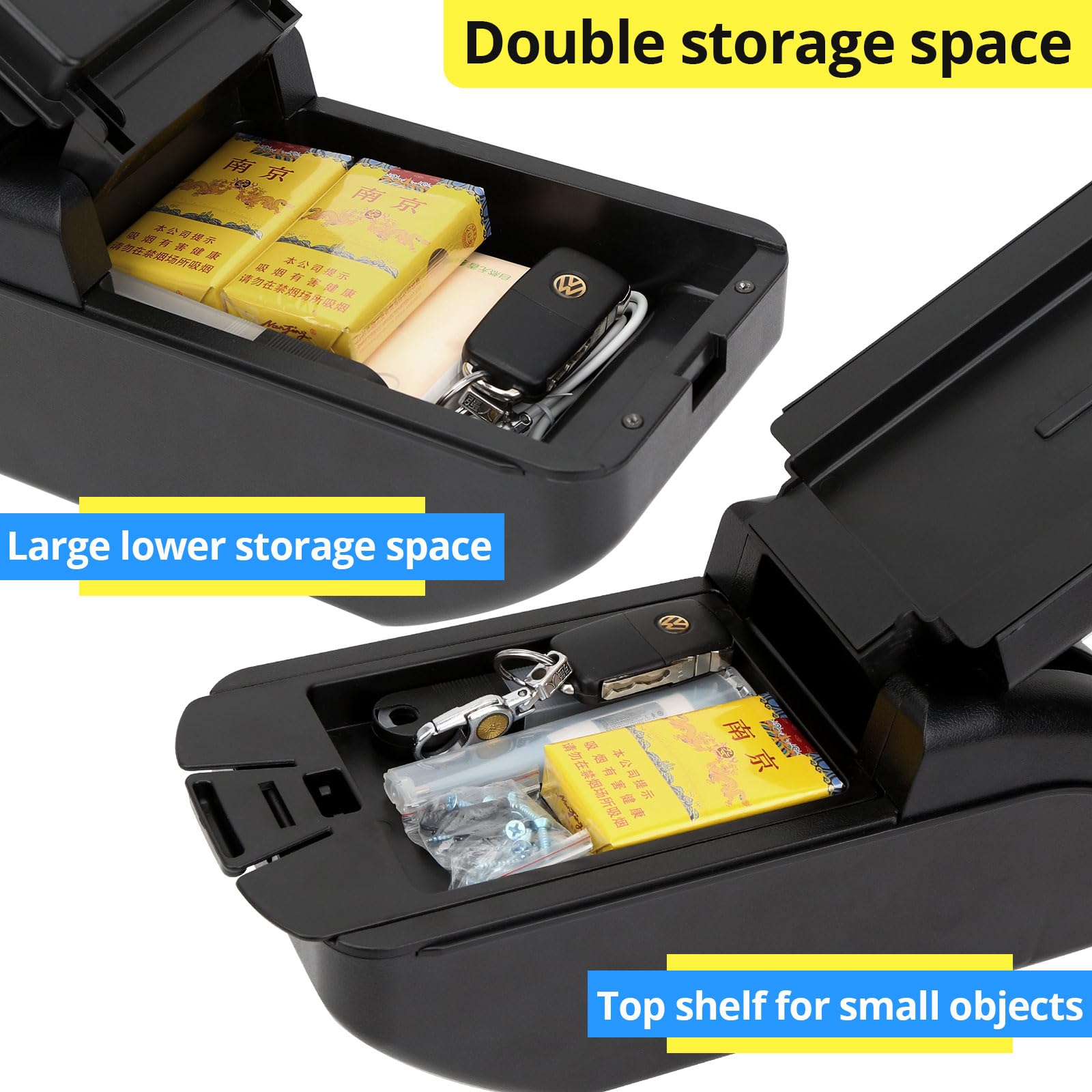 YJYWZH For Dacia Sandero Stepway Logan 2 Arrests Sandero 2 Arrest Double Layer Centre Console - View #3