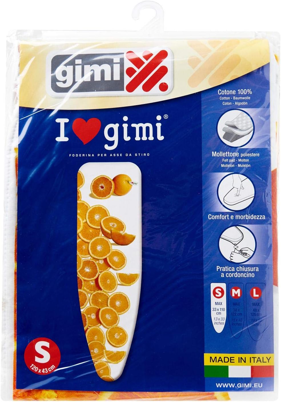 I Love Gimi Ironing Board Cover, Small, 123 X 43 Cm, Assorted Color