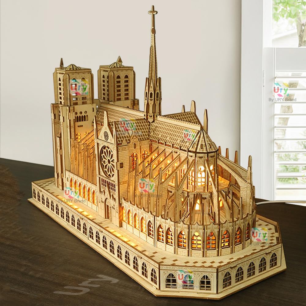 Generic 3D Wooden Puzzle Notre Dame Cathedral in Paris Royal