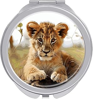 Lindo espejo de maquillaje de viaje con diseñ...