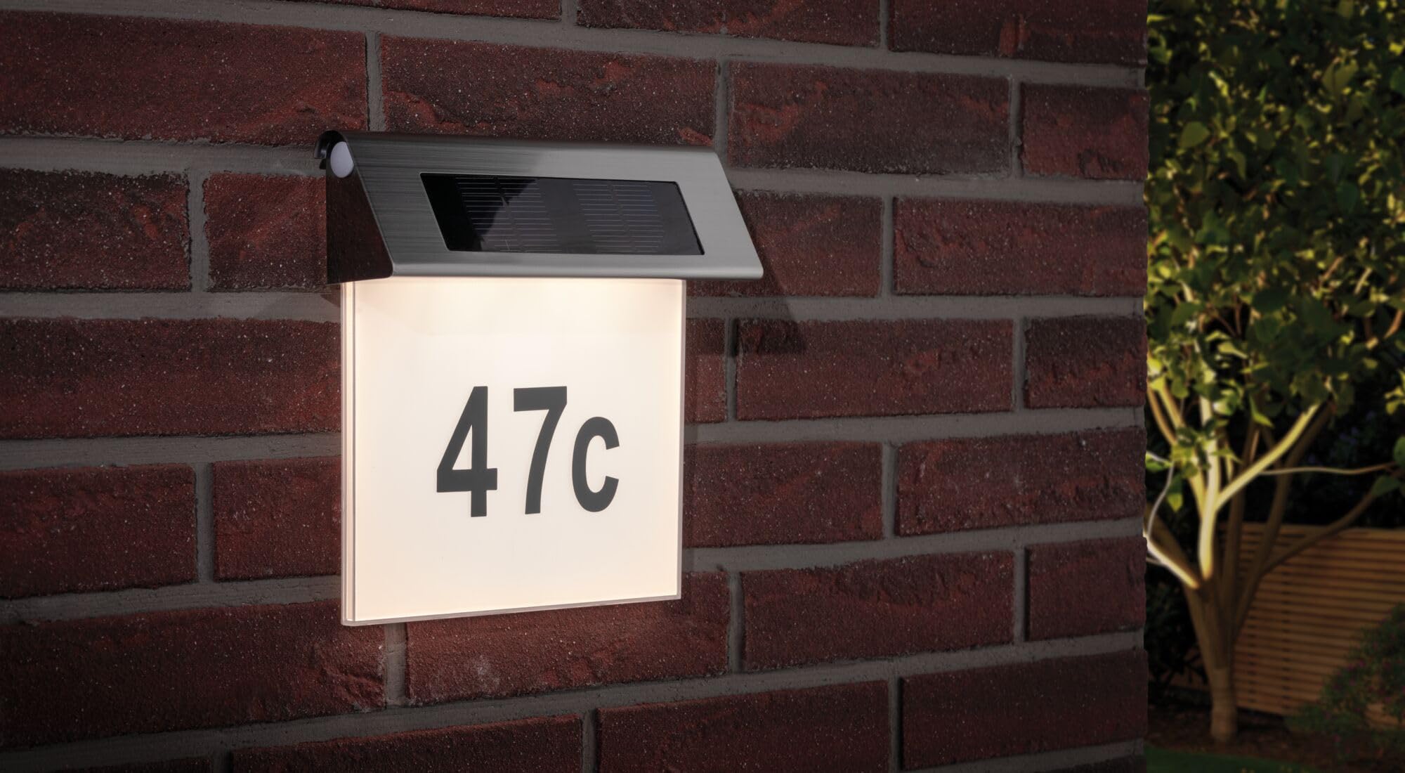 Specjalna lampa solarna numer domu IP44 LED 1 x 0,2 W plama/Wh stal nierdzewna/ACR