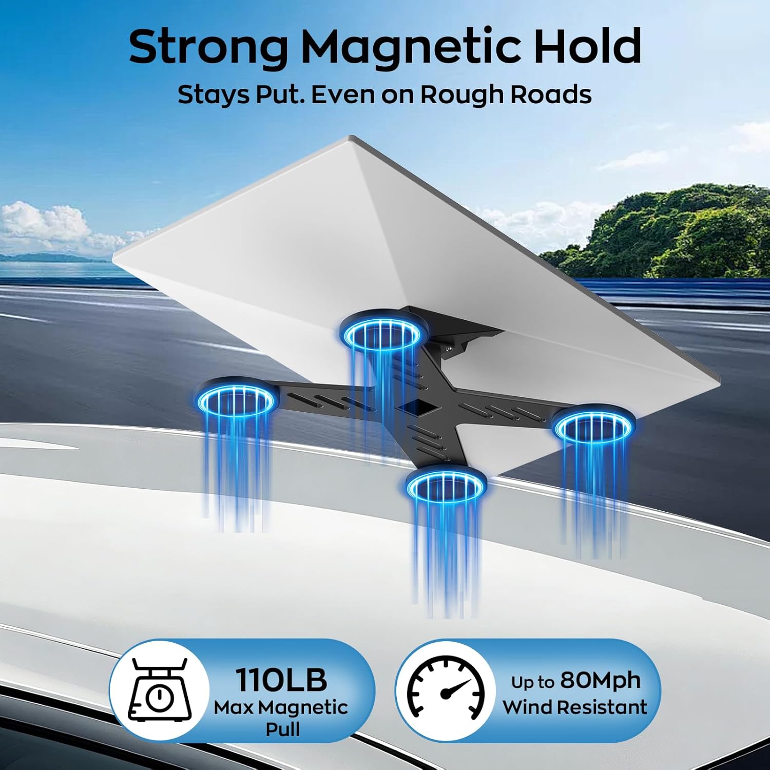 IMAYCC Starlink Gen 3 Roof Mount Magnetic with 440LBS Heavy Duty Magnet Suction Base, No-Drill Locking Standard Mount Kit for Car, RV, Boat, Truck, Trailer