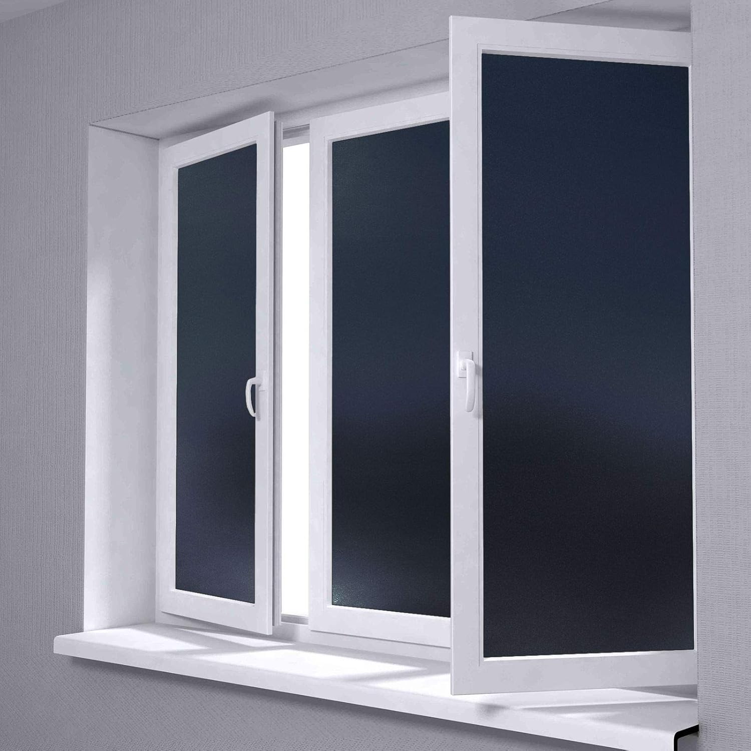 48"x240" (4FTx20FT) Black Color Frosted Glass Peel and Stick Window Film Home Bedroom Bathroom Privacy Waterproof Sticker Decal Free Tool Kit