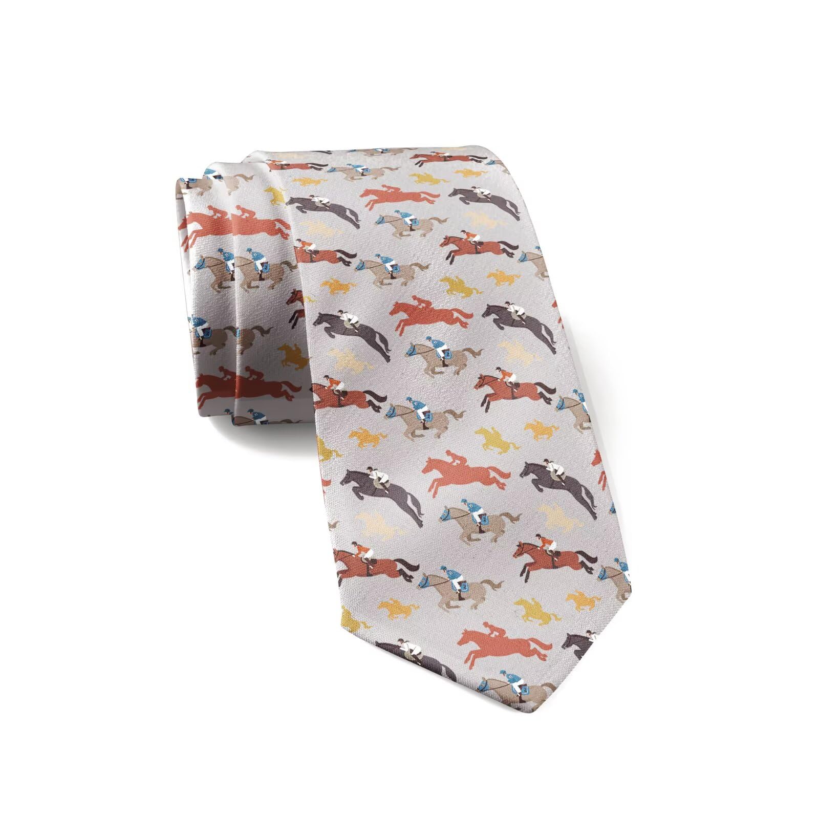 Smazdfxx Men's As Pic Novelty Horse Racing Tie Funny Horse Ties Fashion Animal Necktie For Formal Party Business