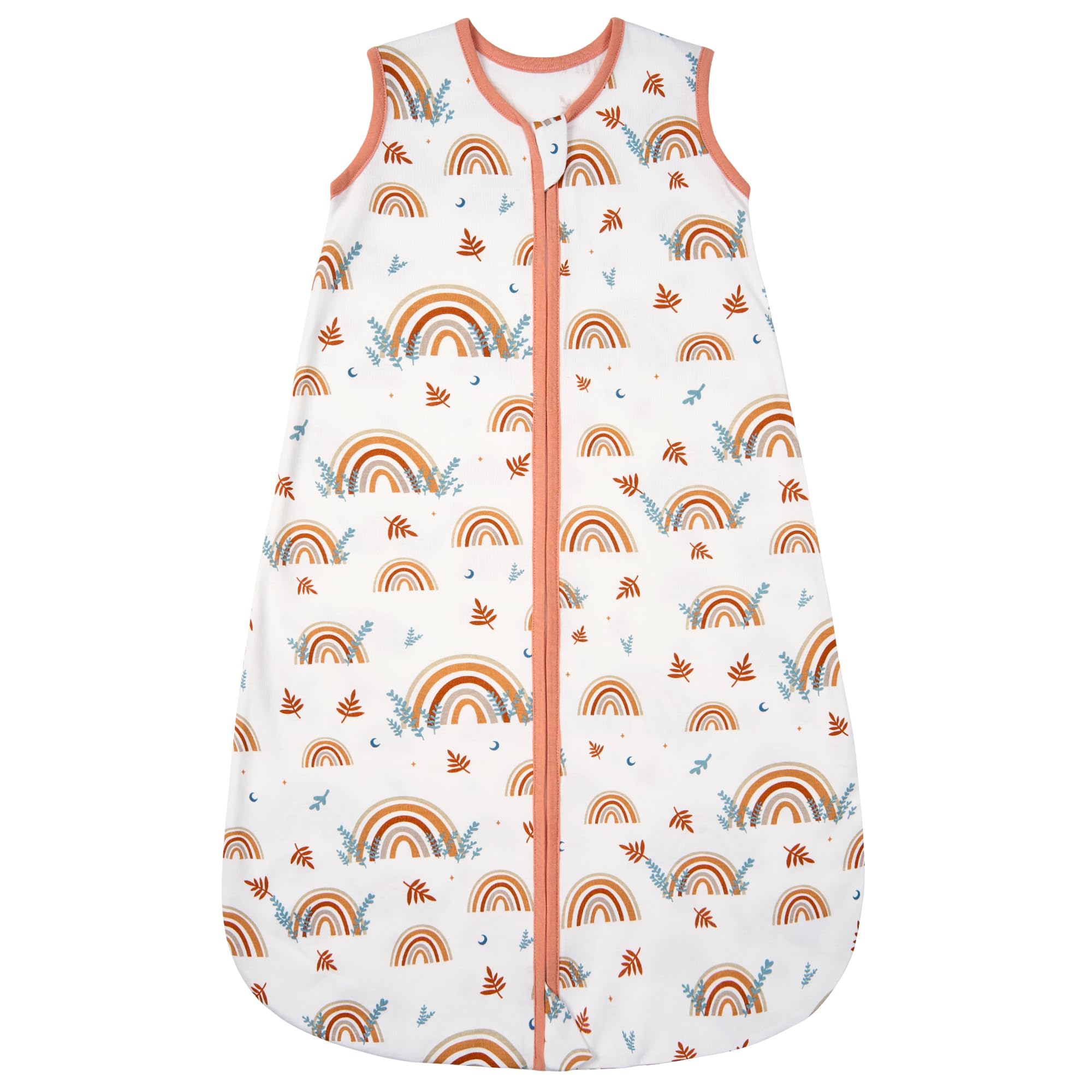 ZIGJOY Baby Sleeping Bag 0.5 Tog, 100% Cotton Summer Newborn Sleeping Bag Baby 6-12 Months, Toddler Sleep Sack Lightweight Sleep Bag,Rainbow Leaves — image 1