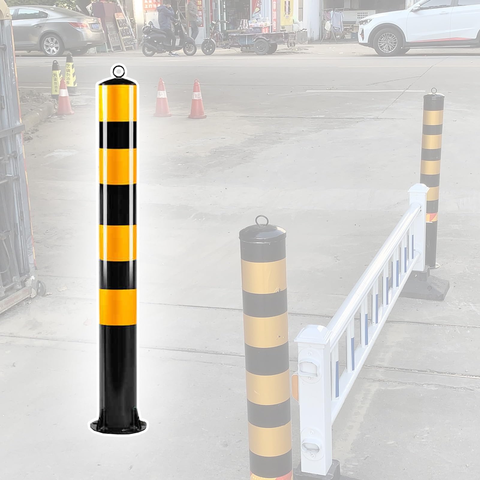Generico Dissuasore Stradale Portatile per impieghi gravosi, da installare a Pavimento, Ideale per marciapiedi, autostrade, ingressi e Strade - Colonna di Segnalazione (Altezza 99,5 cm)