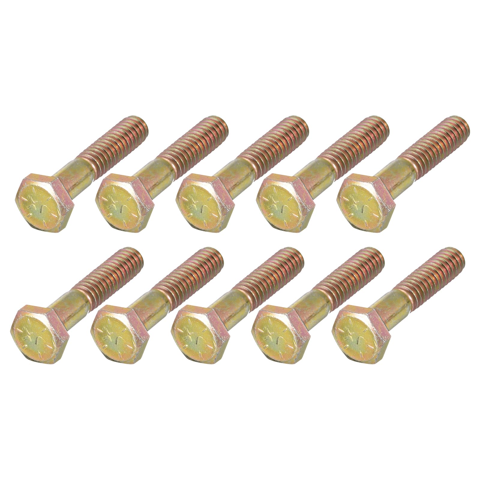 METALLIXITY Hex Bolts (1/4-20x1-1/4") 50Pcs, Carbon Steel Zinc Plated, Coarse Thread UNC Hex Head Screw Bolt