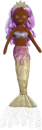 Aurora Enchanting Sea Sparkles Sprinkle Sparkles Muñeca de peluche de arándanos - Juego imaginativo - Compañeros mágicos - Púrpura 18 pulgadas