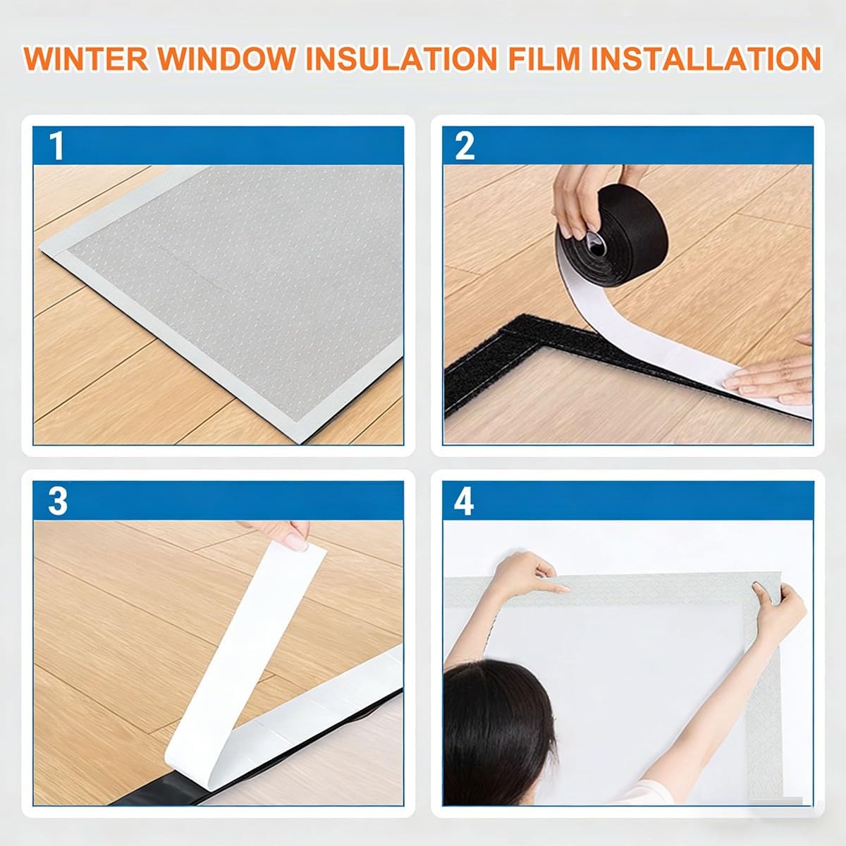 Window Plastic Insulation Kit, Thermal Insulated Window Cover Curtain, Weatherproofing Windows Insulation Film, Translucent Windows Film Bubble Winter Keep Warm Draperies(Black,W63inxH110in)