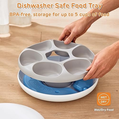 Miniatura 5 de iPettie Donuts Frost - Dispensador automático de alimentos para gatos con control de aplicación, comedero automático para gatos secos y húmedos,