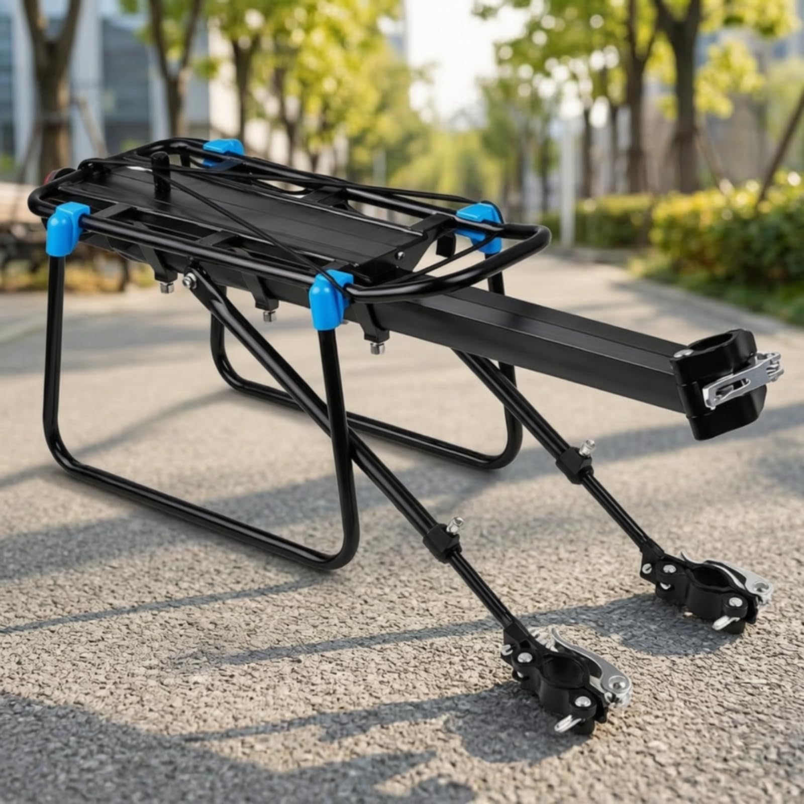 Harilla Gepäckträger Fahrrad Gepäckträger Träger Heckträger Lastenträger Aluminium Rechteckige Auflagefläche Und Seitenstreben Sichere Befestigung mit