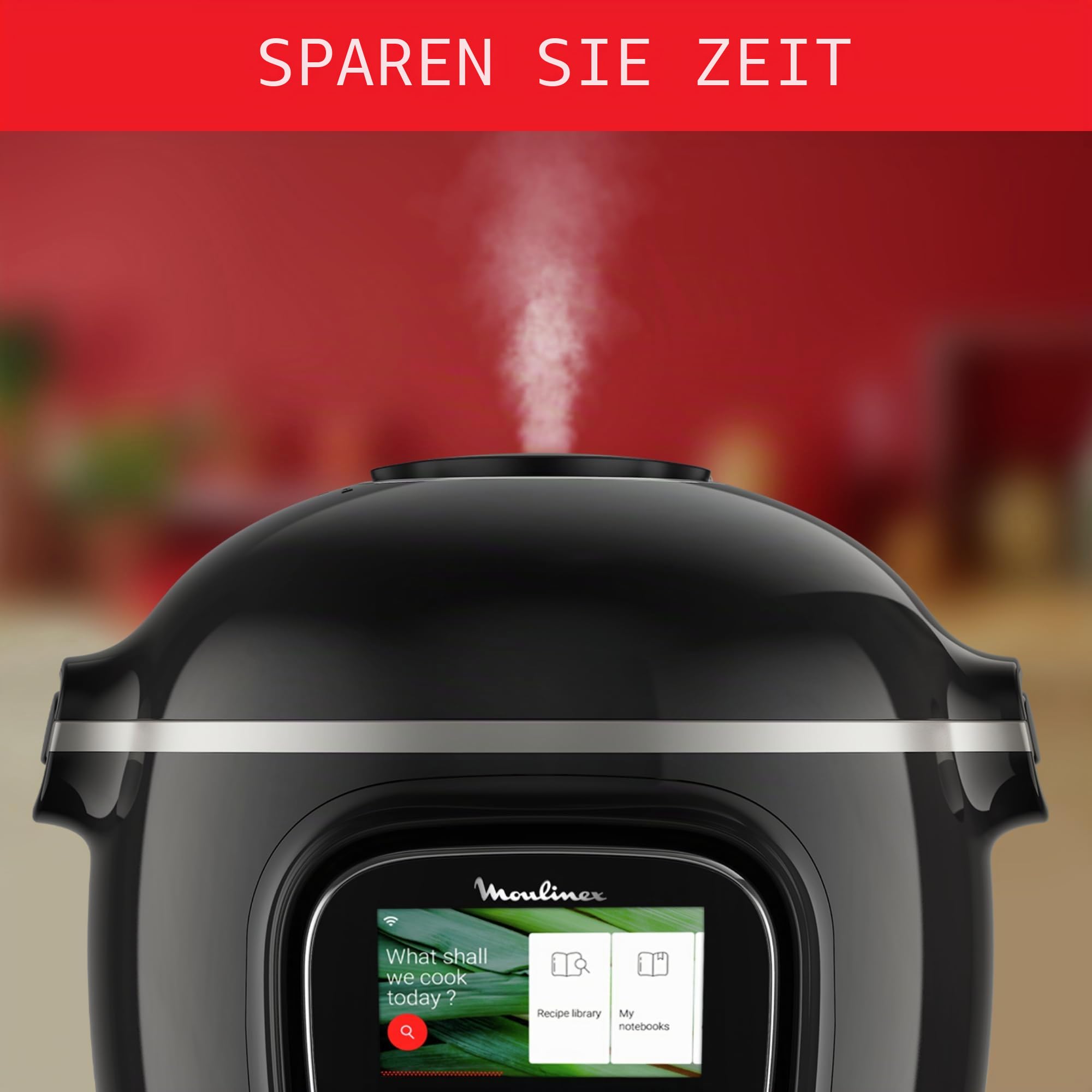 Moulinex Cookeo Touch Wifi Intelligenter Multikocher Hochdruck + Kuchenform 18 cm, 6 l, Touchscreen, 250 integrierte Rezepte, Moulinex YY5297FB App