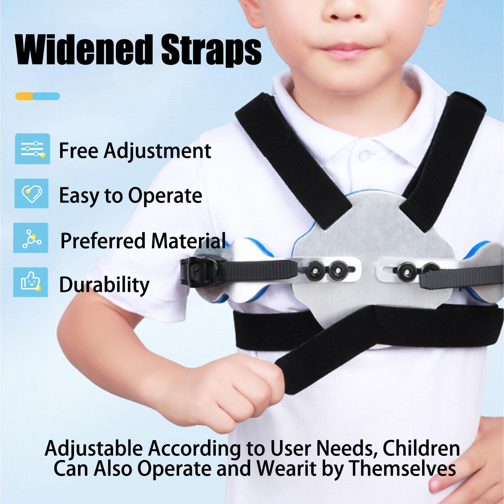 Pectus Carinatum Brace For Kids, Ribs Valgus Orthosis Braces, Soporte Pectoral Ajustable para Pecho De Paloma, Dispositivo OrtopéDico para Uso Diario