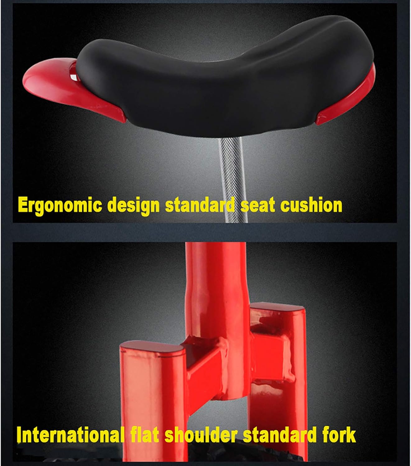 QWEASDF Unicycle, Unisex Heavy Duty Steel Frame and Alloy Wheel, 16-20 Inch Wheel with Alloy Rim, Non-Slip, Leakproof, Butyl Tire Wheel Cycling Outdoor Sports Fitness Exercise Health,Black,20″