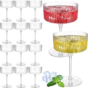 Zopeal Plastic Martini Glasses 8 Oz Clear Disposable Cocktail Dessert - View #8