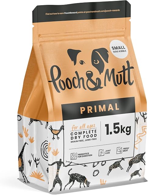 Primal Grain Free Dry Dog Food By Pooch & Mutt, Lamb And Ostrich Flavour (Small Kibble), 1.5Kg