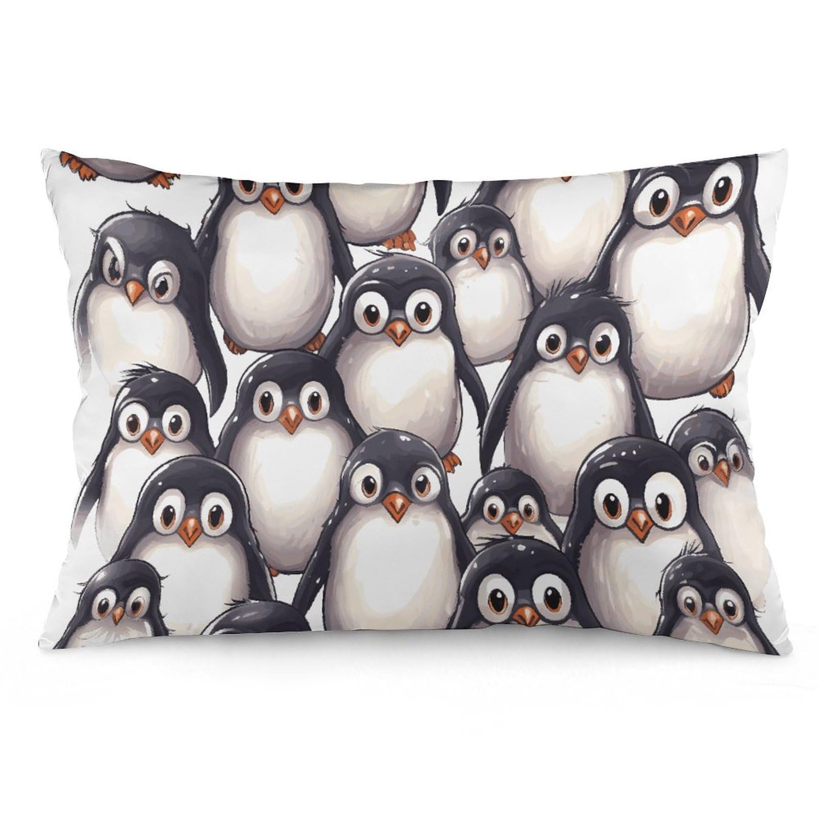 NTVOWPZO 2 Pack Decoration Throw Pillow Covers 20"x30" Pillowcases Covers Cute Baby Penguins Sketch Pillowcases Modern Farmhouse Home Decor Sofa Cushions Covers for Couch Bed Living Room
