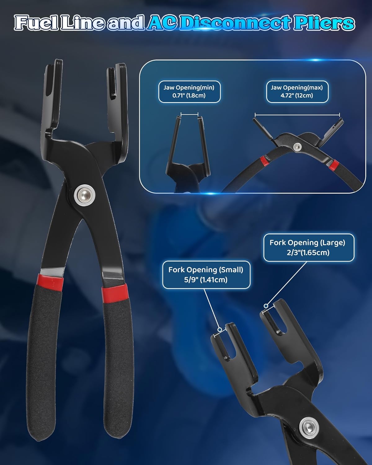 45PCS Fuel Line Disconnect Tool Set Compatible with Ford GM Chrysler Fuel Line Removal Tool Transmission Line Disconnect Tool for Automotive A/C Fuel Systems with A/C Spring Lock Coupling Tool