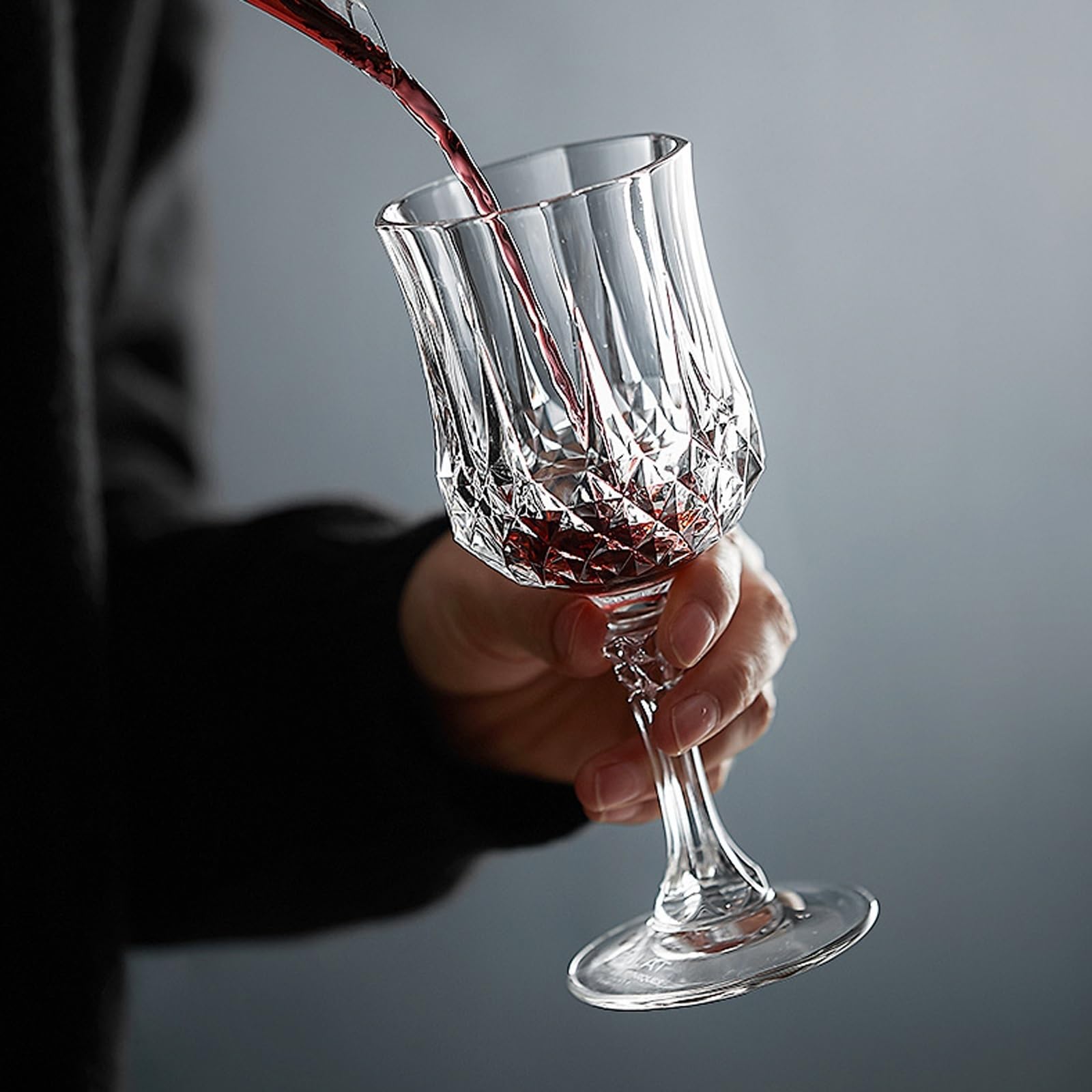 HJXGQJM Copa De Champán Juego De 4, Copas for Vino Tinto, Cristal 100% Sin Plomo Copas De Cristal, Regalos Elegantes, Copas De Cócte, Copas De Vino Blanco, Copas De Vino Degustación Copas de Vino