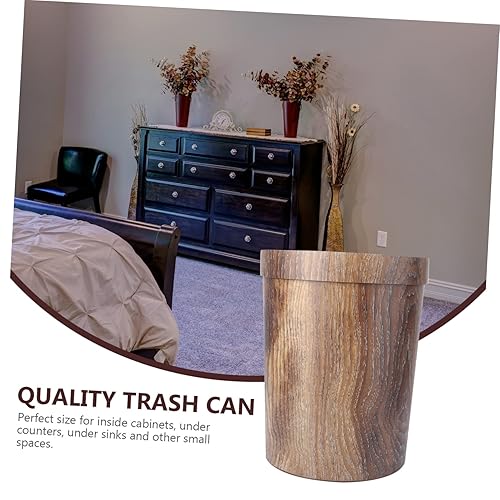 Miniatura 7 de VICASKY Bote de basura retro, marrón, polipropileno, parte superior abierta