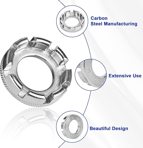 Miniatura 3 de Herramienta de llave de radios de bicicleta, herramienta de borde de radios 6 en 1 de acero endurecido para ajustar y reparar la tensión de la rueda