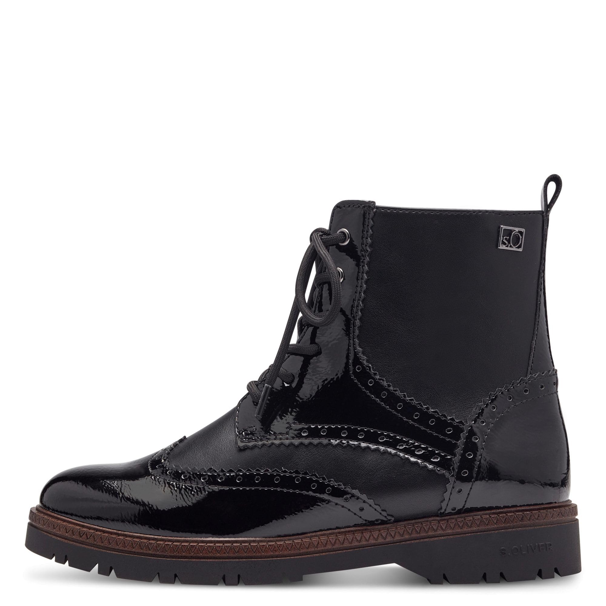 s.Oliver Damen Schnürstiefel ohne Absatz mit Reißverschluss Vegan