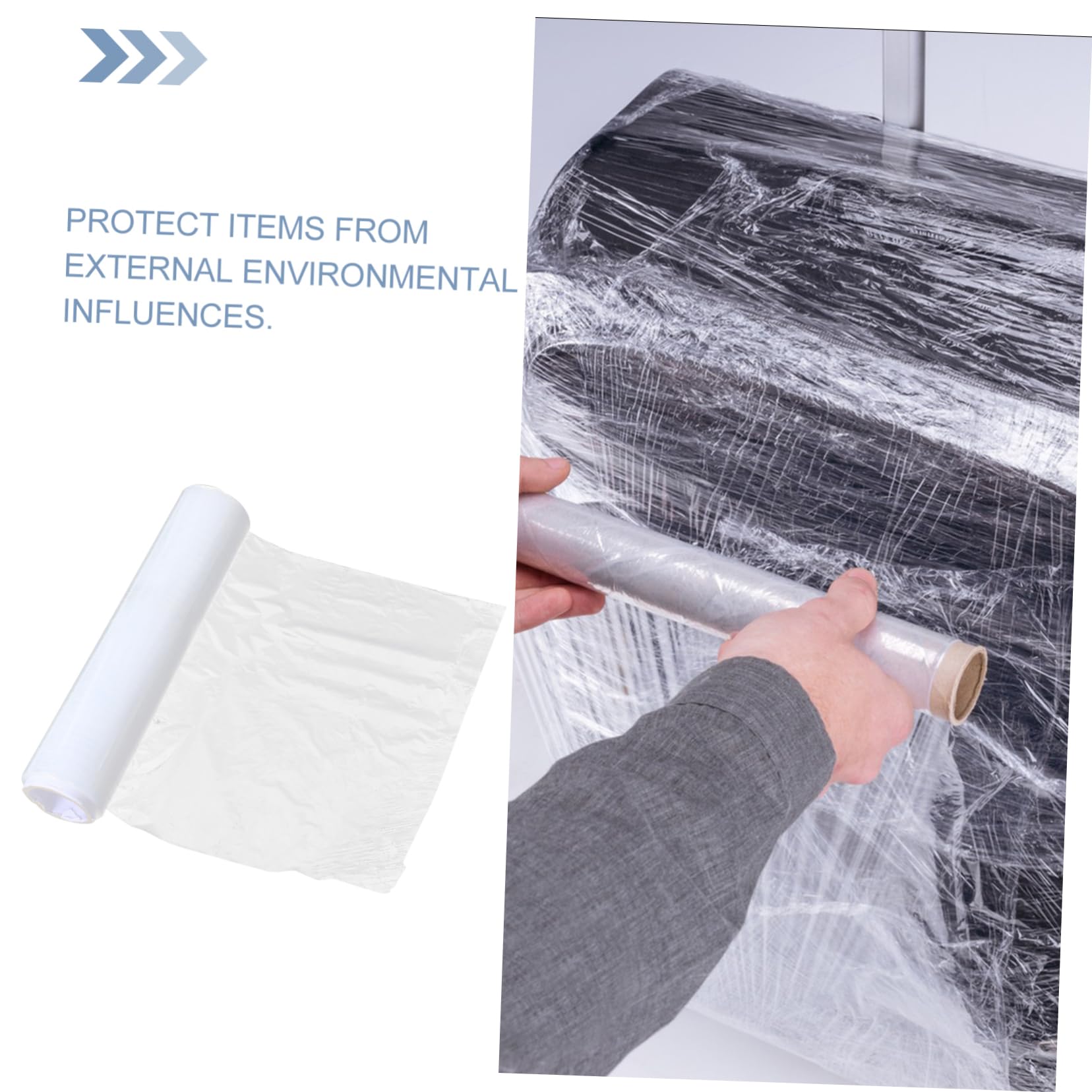 Rollo de Película Estirable Transparente de 45cm, Hdpe para Embalaje | Envoltura Adhesiva para Envío Seguro, Alta Elasticidad Industrial, Material de Embalaje para Mudanza