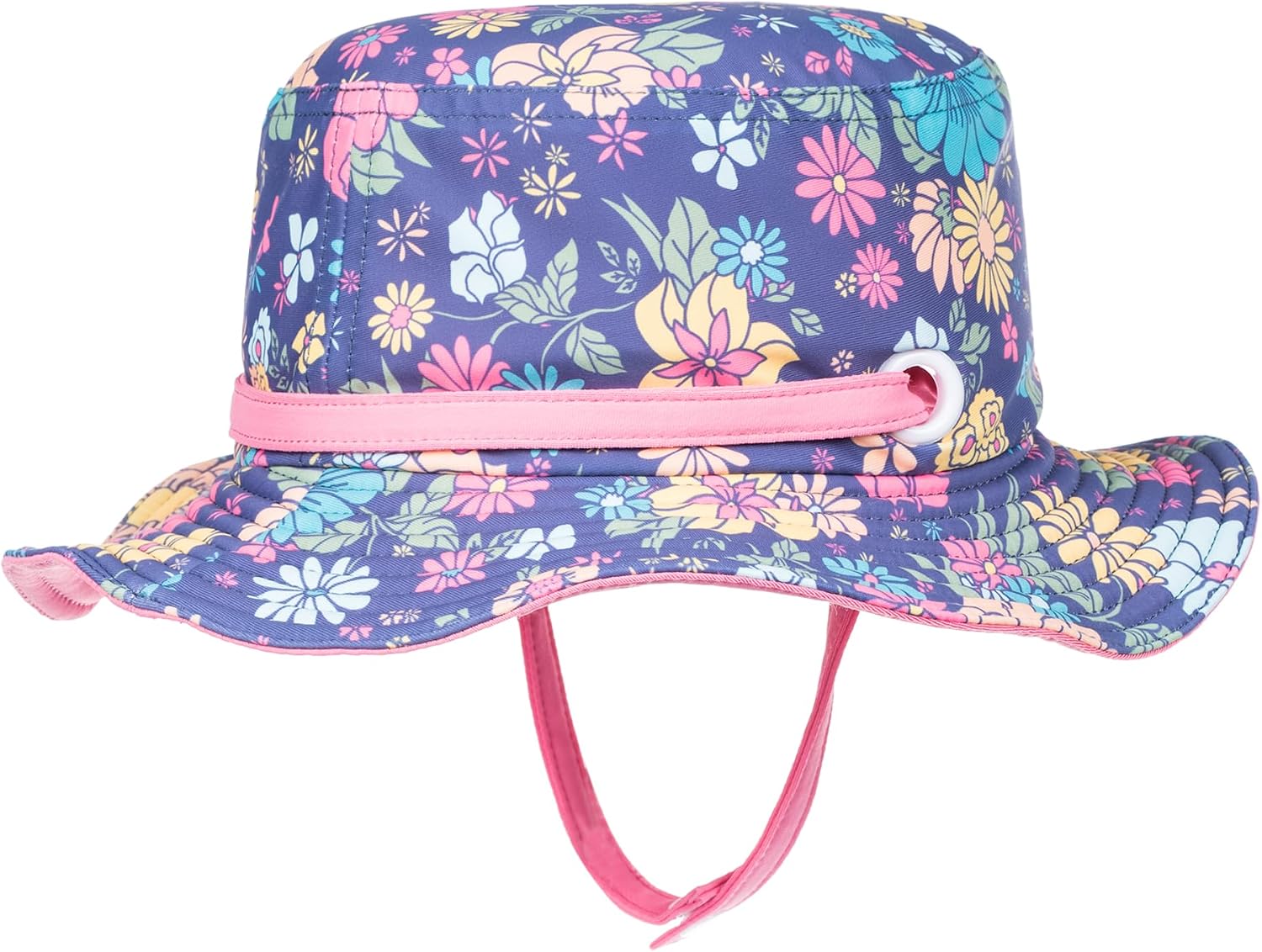 Roxy Baby's New Bobby Reversible Swim Bucket Hat - Wide Brim Sun Protection - Chin Strap - Stylish and Functional Swimwear