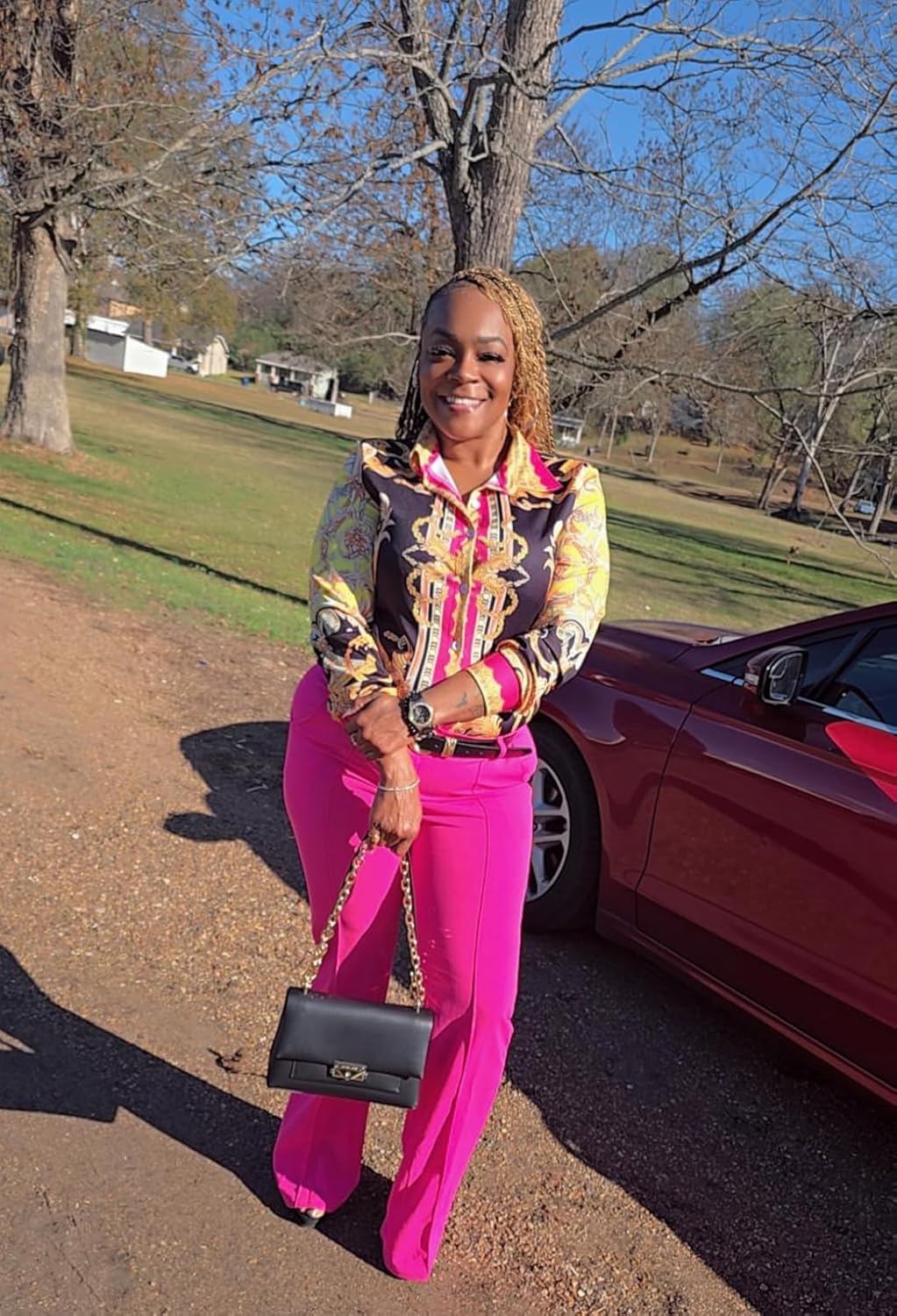 Buchona Blouses for Women Long Sleeve Floral Print Blouses & Button-Down Shirts Loose Collar Sexy Tops - Image 3