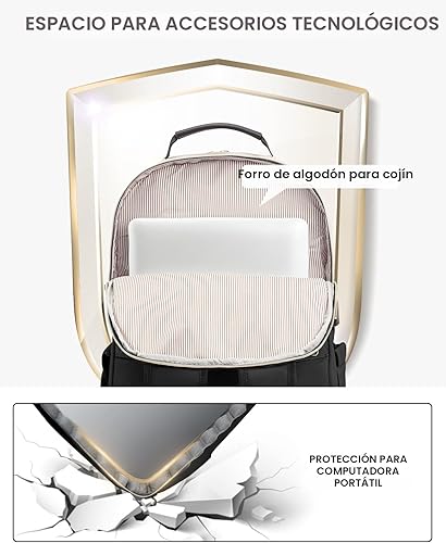 Miniatura 7 de LOVEVOOK Mochila acolchada para laptop con estilo para mujer bolsa de trabajo para computadora bolsa de libros Impresión de leopardo Mochilas de