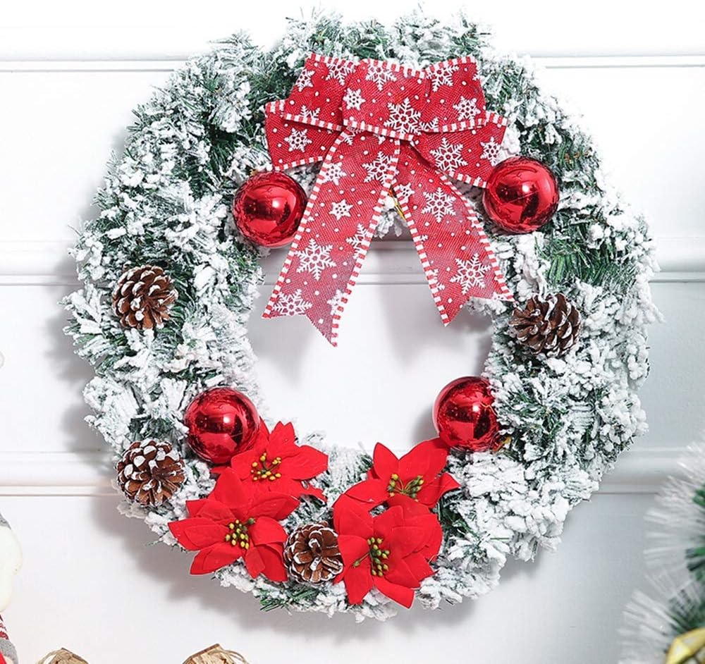 Ghirlanda Natalizia Pre-Illuminata 1.8m - 30 Luci LED Con Pigne E Palline, Per Porte E Camini - Foto 9