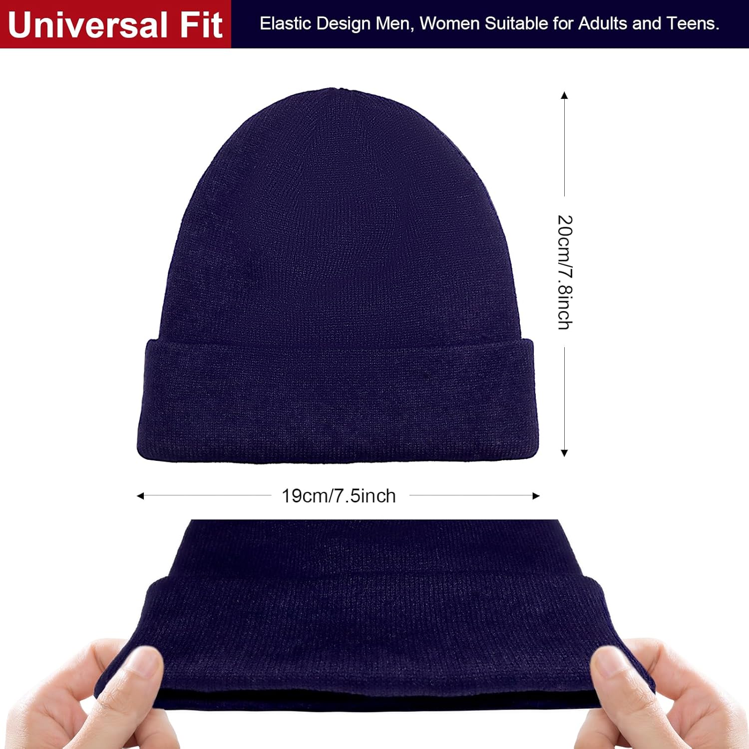 Unisex Beanie for Men Women Knit Cuffed Plain Winter Beanies Hats Skull Cap - Image 2