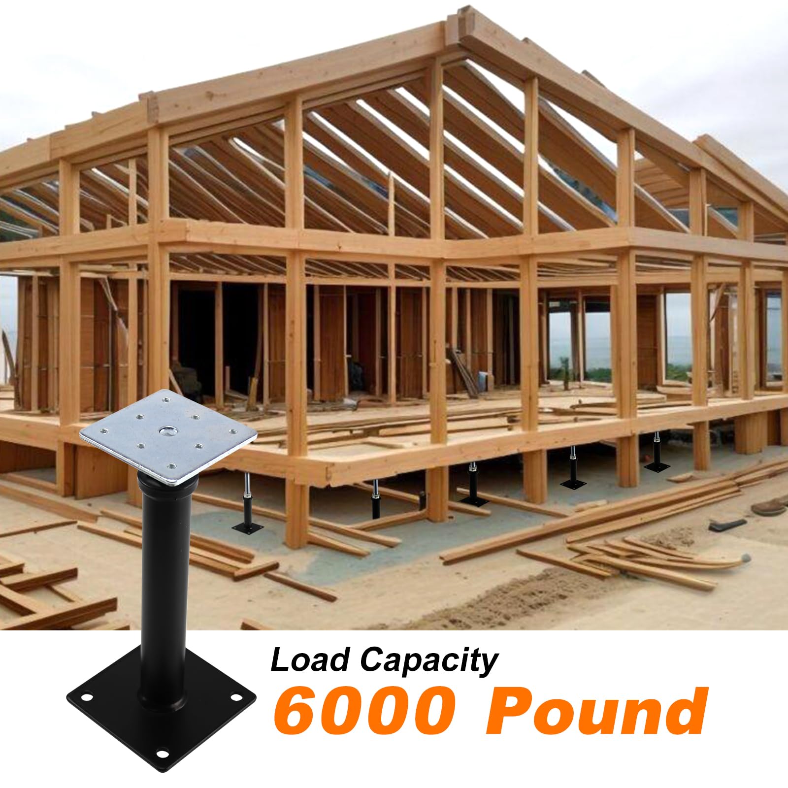 Small Jack Posts Snapklik.com : 2-Pack Adjustable Floor Jacks, 12.5-16.5 Inch Heavy-Duty ...
