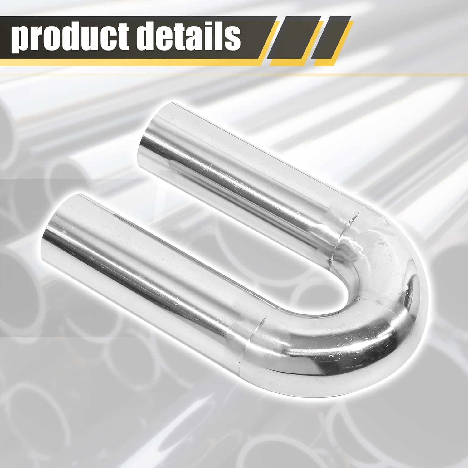 X AUTOHAUX 180 Degree Bend 3" OD Car DIY Custom Mandrel Exhaust Pipe 3 Inch Tube Pipe 12.2 Inch End to End T304 Stainless Steel Universal Fit