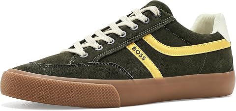 Мужские кроссовки BOSS Aiden Lace-Up Tennis Sneakers, цвет: Зелёный