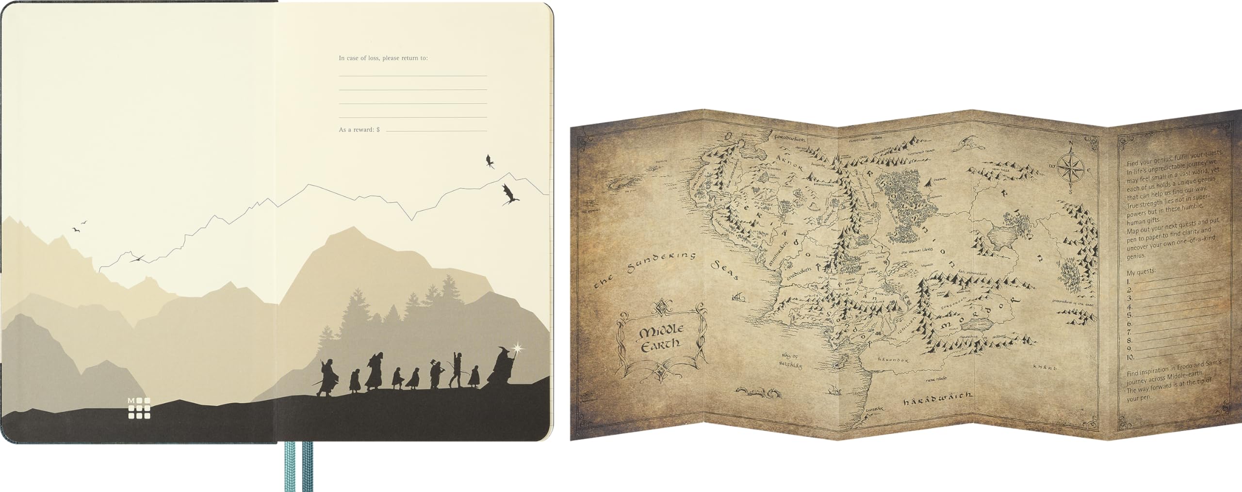 Moleskine Agenda Semanal 12 Meses 2027, Agenda El Señor de los Anillos con Rayas con Tapa Dura y Cierre Elástico, Gandalf, Formato L 13x21 cm
