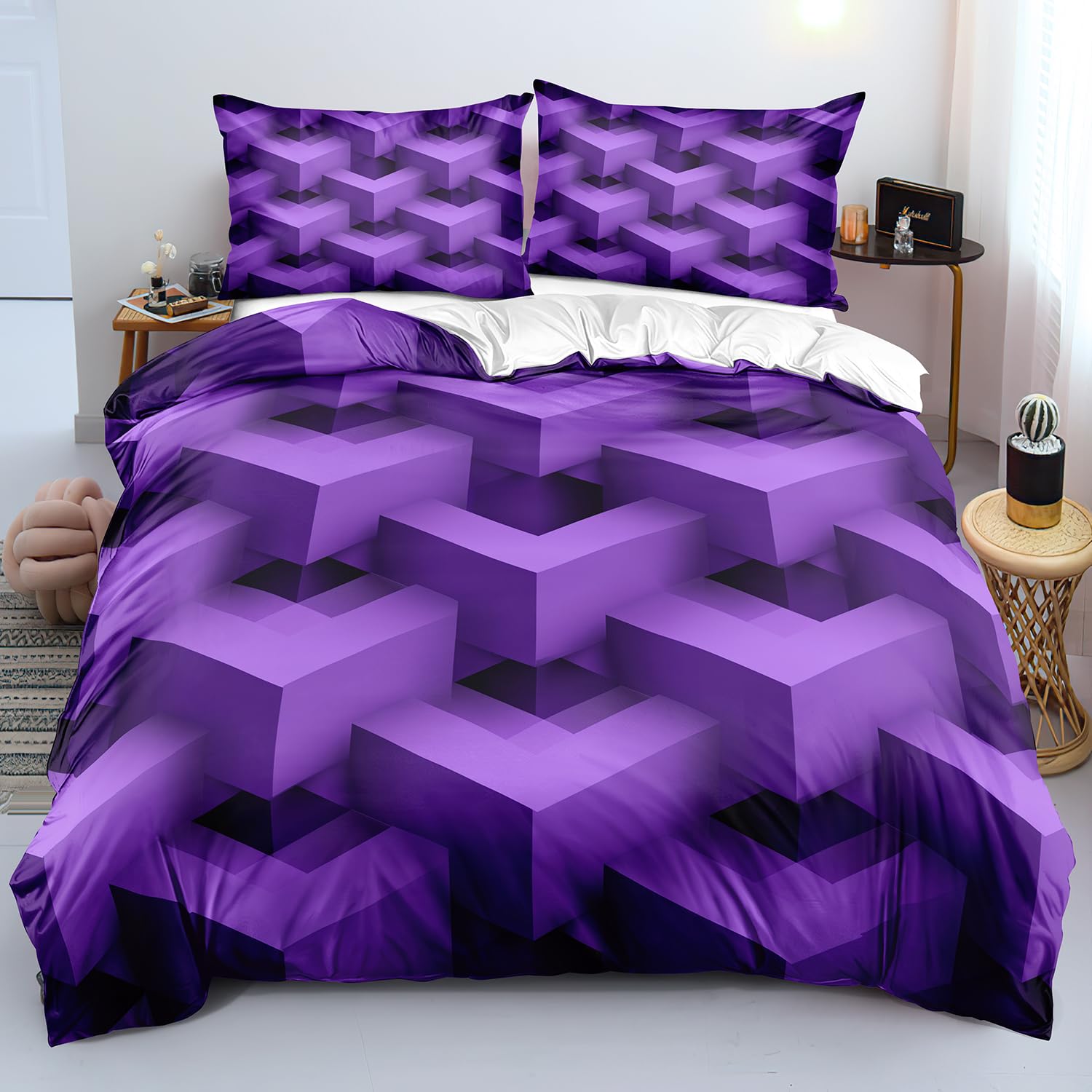 Housse de couette géométrique pour transformer l'ambiance de la chambre